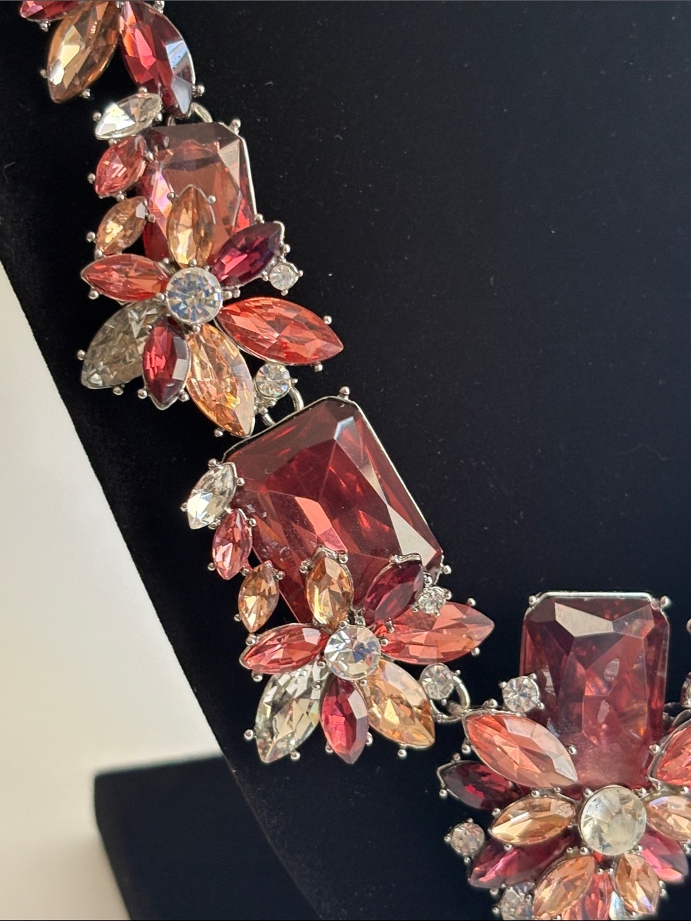 Charter Club Pink Crystal Floral Statement Necklace Women Jewelry - Picture 3 of 4